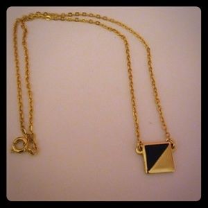 Gold and Blue Square Necklace